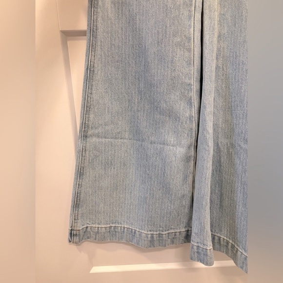 NWT Free People x Lee Factory Flare Overalls Vibrant Blue Denim Small Festival - Picture 13 of 15